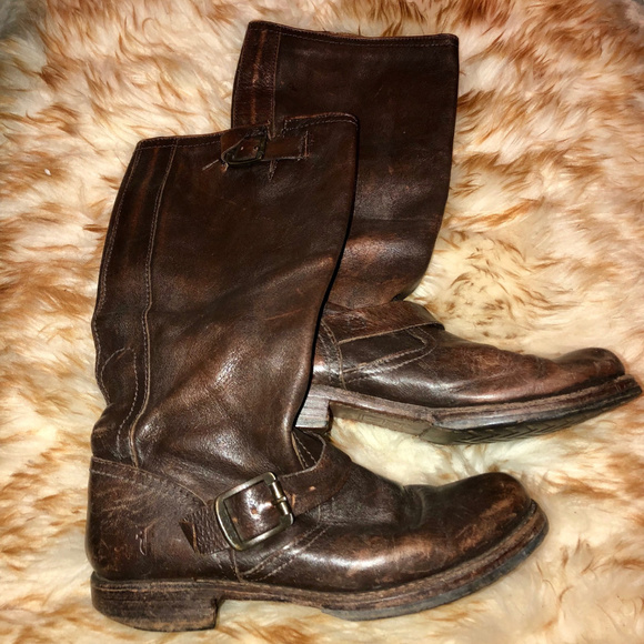 Frye Veronica Slouch Dark Brown Boot Size 7.5 - Picture 2 of 3